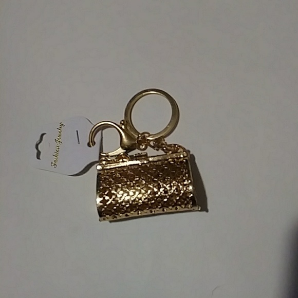 Helloe Kitty Rhinestone Gold Color Key Chain - Picture 2 of 3